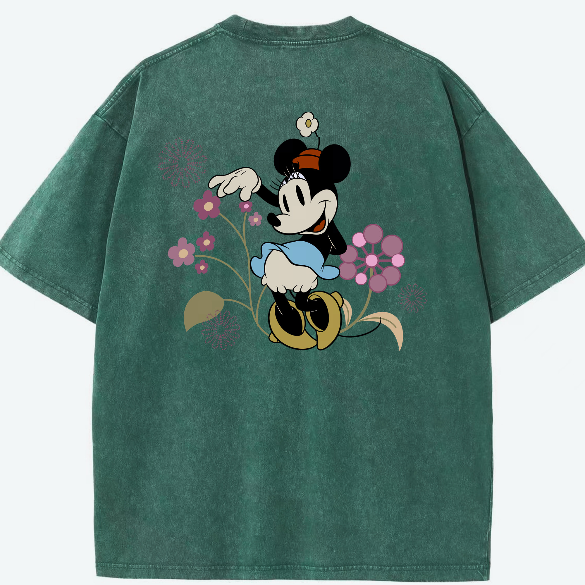 （画像用） ミッキーマウス Mickey Mouse 綿100% ヴィンテージ風 半袖Tシャツ（背面プリント）